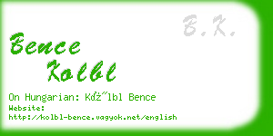 bence kolbl business card